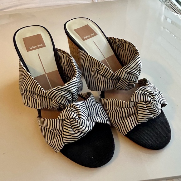 Dolce Vita Jene Slide Sandal black and white stripe - Picture 5 of 16